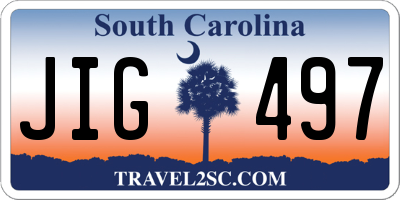 SC license plate JIG497