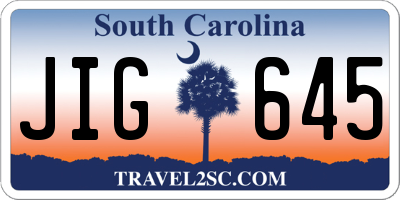 SC license plate JIG645