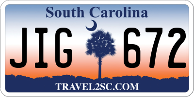 SC license plate JIG672