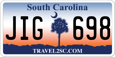 SC license plate JIG698