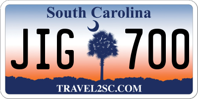SC license plate JIG700
