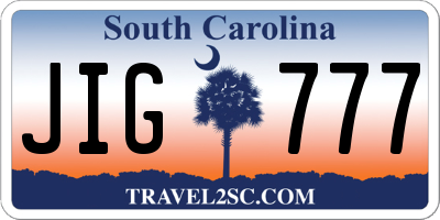 SC license plate JIG777