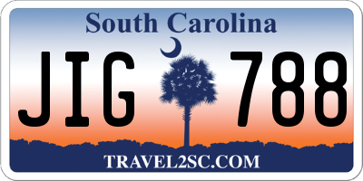 SC license plate JIG788