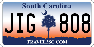 SC license plate JIG808