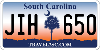 SC license plate JIH650