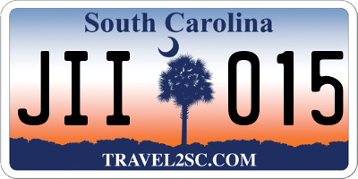 SC license plate JII015