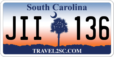 SC license plate JII136