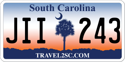 SC license plate JII243