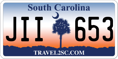 SC license plate JII653