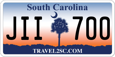 SC license plate JII700