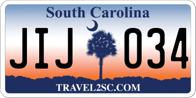 SC license plate JIJ034