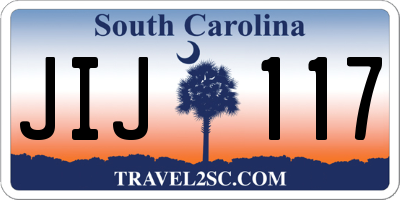 SC license plate JIJ117