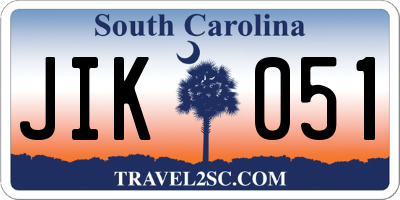 SC license plate JIK051