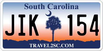 SC license plate JIK154