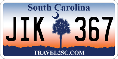 SC license plate JIK367