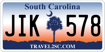 SC license plate JIK578
