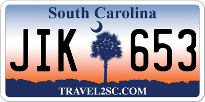 SC license plate JIK653