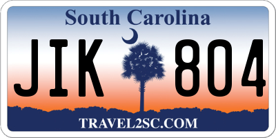 SC license plate JIK804