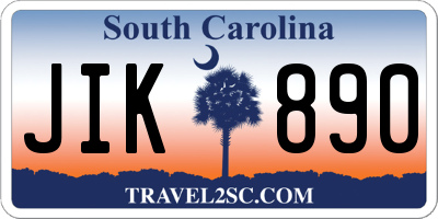SC license plate JIK890