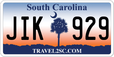 SC license plate JIK929