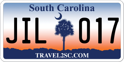 SC license plate JIL017