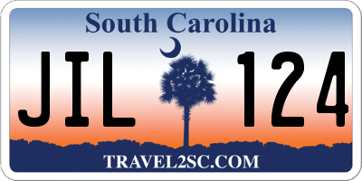 SC license plate JIL124