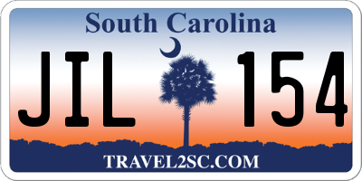 SC license plate JIL154