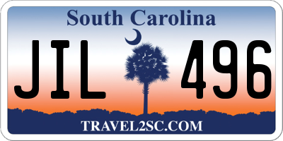 SC license plate JIL496