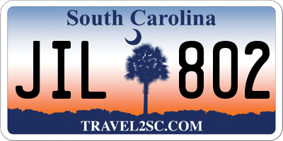 SC license plate JIL802