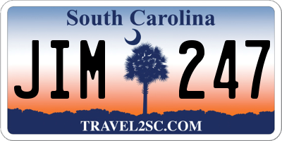 SC license plate JIM247