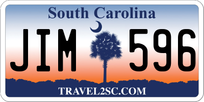 SC license plate JIM596
