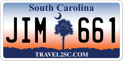 SC license plate JIM661