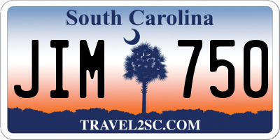 SC license plate JIM750