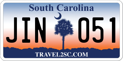 SC license plate JIN051