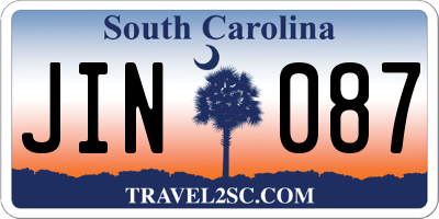 SC license plate JIN087