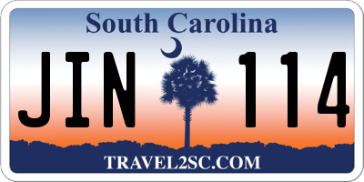 SC license plate JIN114