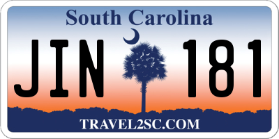 SC license plate JIN181