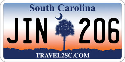 SC license plate JIN206