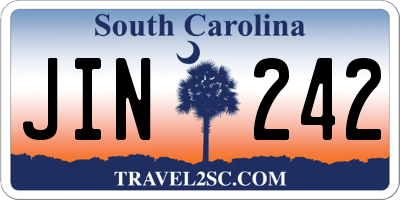 SC license plate JIN242