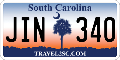 SC license plate JIN340