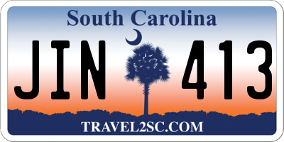 SC license plate JIN413