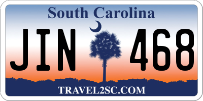 SC license plate JIN468