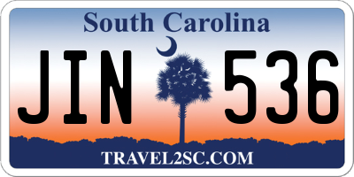 SC license plate JIN536