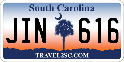 SC license plate JIN616