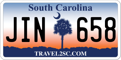 SC license plate JIN658