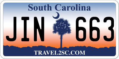 SC license plate JIN663