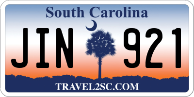 SC license plate JIN921