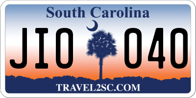 SC license plate JIO040