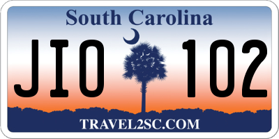 SC license plate JIO102