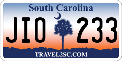 SC license plate JIO233
